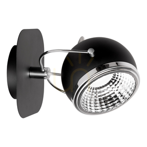 Kugel-Wandleuchte, inklusive 1 GU10-LED-Lampe (max.. 6 W), Black Metal, 20 cm small 0