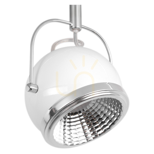 Kugelförmige Deckenleuchte. 2xGU10-LED, max.. 6 W, Weiß/Chrom-Metall, 35 cm small 2