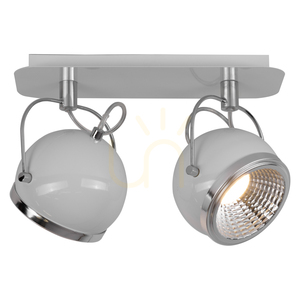 Kugelförmige Deckenleuchte, inklusive 2 GU10-LED-Lampen, max.. 6 W, Weißmetall, 29,5 cm small 1