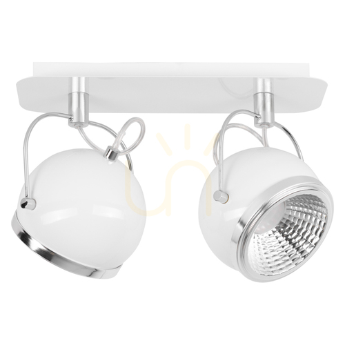 Prüfen Kugelförmige Deckenleuchte, inklusive 2 GU10-LED-Lampen, max.. 6 W, Weißmetall, 29,5 cm