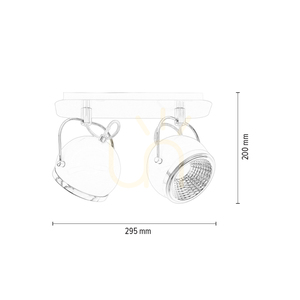 Kugel-Deckenleuchte, inklusive 2 GU10-LEDs, max.. 6 W, Black Metal, 29,5 cm small 2