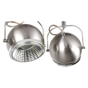 Kugelförmige Deckenleuchte, inklusive 2 GU10-LED-Lampen (max.. 6 W), Satin-Metall, 35 cm small 1