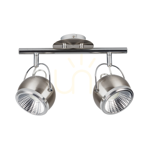 Prüfen Kugelförmige Deckenleuchte, inklusive 2 GU10-LED-Lampen (max.. 6 W), Satin-Metall, 35 cm