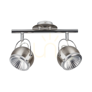 Kugelförmige Deckenleuchte, inklusive 2 GU10-LED-Lampen (max.. 6 W), Satin-Metall, 35 cm small 0