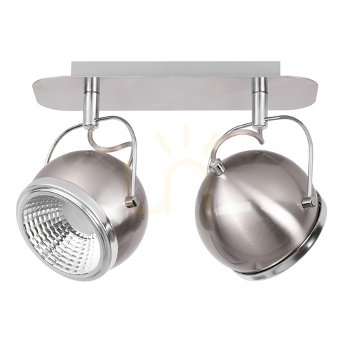 Prüfen Kugel-Deckenleuchte, inklusive 2 GU10-LEDs, max.. 6 W, Satin-Metall, 29,5 cm