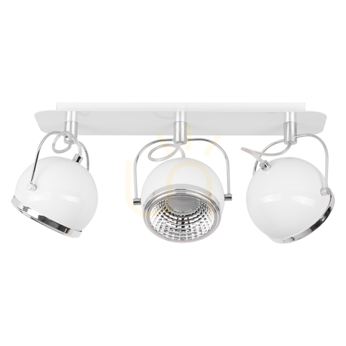 Prüfen Kugelförmige Deckenleuchte, inklusive 3 GU10-LED-Lampen, max.. 6 W, Weißmetall, 42 cm