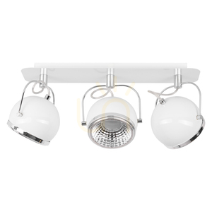 Kugelförmige Deckenleuchte, inklusive 3 GU10-LED-Lampen, max.. 6 W, Weißmetall, 42 cm small 0