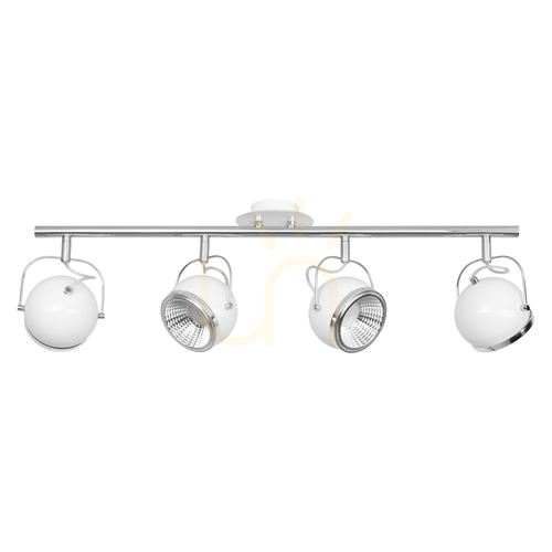 Prüfen Kugelförmige Deckenleuchte, inklusive 4 GU10-LED-Lampen, max.. 6 W, Weißmetall, 80 cm
