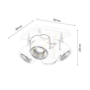 Kugelförmige Deckenleuchte, inklusive 4 GU10-LEDs, max.. 6 W, schwarzes Metall, 26 cm small 4