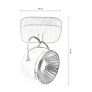 Wandleuchte „Ball Wood“, inklusive 1x GU10-LED (max.. 6 W), geölte Eiche / satiniertes Metall, 14 cm small 2