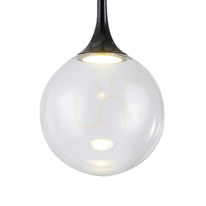 Ballare Pendelleuchte, inklusive 1x LED 2700K 9W, schwarzes Metall/klarer Glasschirm, Ø 30 cm small 1