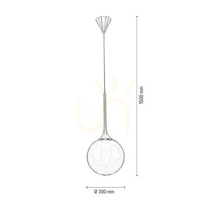 Ballare Pendelleuchte, inklusive 1x LED 2700K 9W, schwarzes Metall/klarer Glasschirm, Ø 30 cm small 3