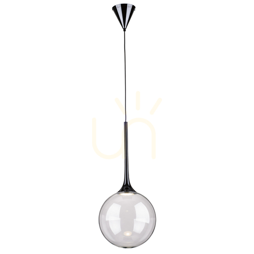 Prüfen Ballare Pendelleuchte, inklusive 1x LED 2700K 9W, schwarzes Metall/klarer Glasschirm, Ø 30 cm