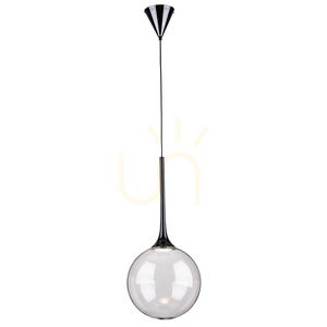 Ballare Pendelleuchte, inklusive 1x LED 2700K 9W, schwarzes Metall/klarer Glasschirm, Ø 30 cm small 0