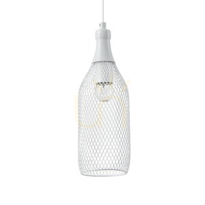 Barla Pendelleuchte, 5xE27, Max. 60 W, weißes Metall/weißes PVC-Kabel/weißer Metallschirm, Ø 37 cm small 1