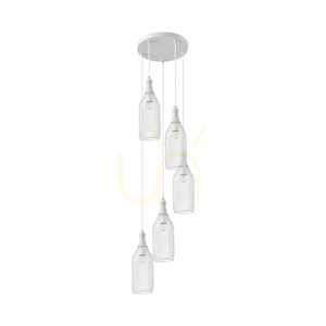 Barla Pendelleuchte, 5xE27, Max. 60 W, weißes Metall/weißes PVC-Kabel/weißer Metallschirm, Ø 37 cm small 0
