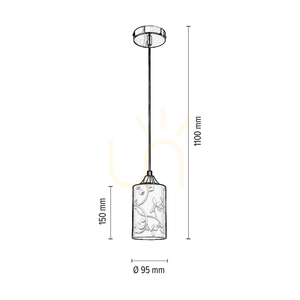 Weiße Kawiaty-Pendelleuchte, 1xE27, Max. 60 W, Metall in Chromoptik / transparentes PVC-Kabel / weißer Glasschirm, Ø 10 cm small 2