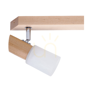 Birgit Deckenleuchte, 2xE14, Max. 40 W, Birke/Chrom-Metall/Alabaster-Glasschirm, 39 cm small 1