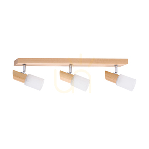 Birgit Deckenleuchte, 3xE14, Max. 40 W, Birke/Chrom-Metall/Alabaster-Glasschirm, 55 cm small 0