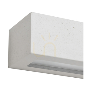 Wandleuchte „Block“ 1xE27 Max. 40 W, weißer Beton/Milchglas, 31 cm small 1