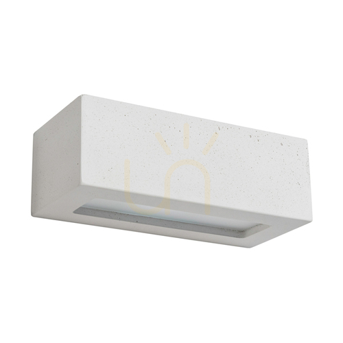 Prüfen Wandleuchte „Block“ 1xE27 Max. 40 W, weißer Beton/Milchglas, 31 cm
