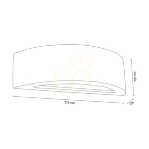 Wandleuchte „Block“ 1xE27 Max. 40 W, weißer Beton/Milchglas, 35,5 cm small 2