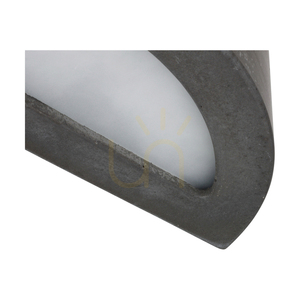 Wandleuchte „Block“ 1xE27 Max. 40 W, Betongrau/Milchglas, 35,5 cm small 1