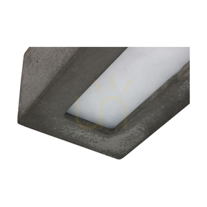Wandleuchte „Block“ 1xE27 Max. 40 W, Betongrau/Milchglas, 31 cm small 1