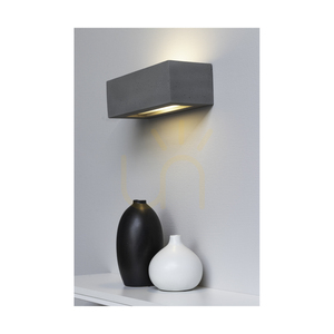 Wandleuchte „Block“ 1xE27 Max. 40 W, Betongrau/Milchglas, 31 cm small 2