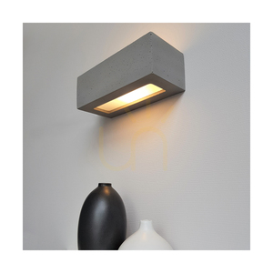 Wandleuchte „Block“ 1xE27 Max. 40 W, Betongrau/Milchglas, 31 cm small 3