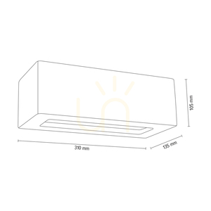 Wandleuchte „Block“ 1xE27 Max. 40 W, Betongrau/Milchglas, 31 cm small 4