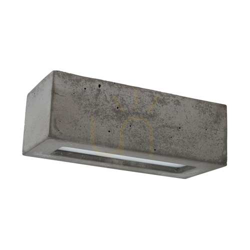 Prüfen Wandleuchte „Block“ 1xE27 Max. 40 W, Betongrau/Milchglas, 31 cm