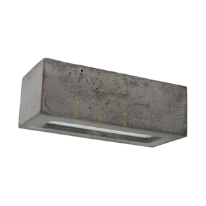Wandleuchte „Block“ 1xE27 Max. 40 W, Betongrau/Milchglas, 31 cm small 0