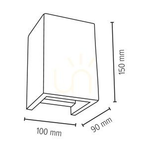 Wandleuchte „Block“, 2xGU10, Max. 6 W, Betongrau, 10 cm small 2