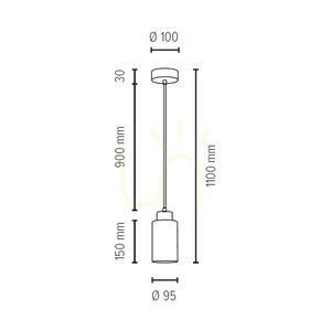 Bosco Pendelleuchte, 1xE27, Max. 60 W, geölte Eiche/Anthrazit, geflochtenes Kabel/Weiß-Schwarz, Glasschirm Ø 10 cm small 2