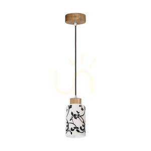Bosco Pendelleuchte, 1xE27, Max. 60 W, geölte Eiche/Anthrazit, geflochtenes Kabel/Weiß-Schwarz, Glasschirm Ø 10 cm small 0
