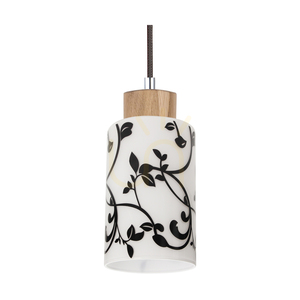 Bosco Pendelleuchte, 3xE27, Max. 60 W, geölte Eiche/Anthrazit, geflochtenes Kabel/Schwarz und Weiß, Glasschirm, 54 cm small 1