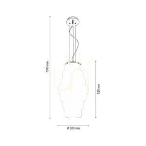 Britt Pendelleuchte, 1xE27, Max. 60 W, Metall in Chromoptik/weißer Glasschirm, Ø 30 cm small 3