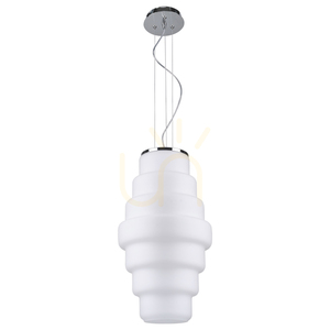 Britt Pendelleuchte, 1xE27, Max. 60 W, Metall in Chromoptik/weißer Glasschirm, Ø 30 cm small 0