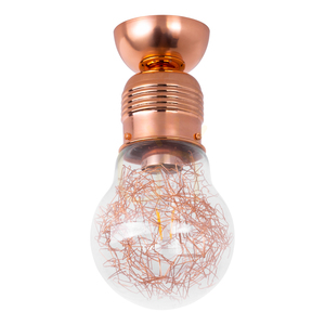 Deckenleuchte mit Glühbirne, 1xE27, Max. 60 W, Kupfermetall/klarer Glasschirm, Ø 14 cm small 0