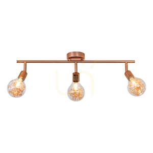 Deckenleuchte, 3xG9-Glühbirnen, Max.. 28 W, Kupfermetall/transparenter Glasschirm, 58,5 cm small 1