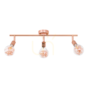 Deckenleuchte, 3xG9-Glühbirnen, Max.. 28 W, Kupfermetall/transparenter Glasschirm, 58,5 cm small 0