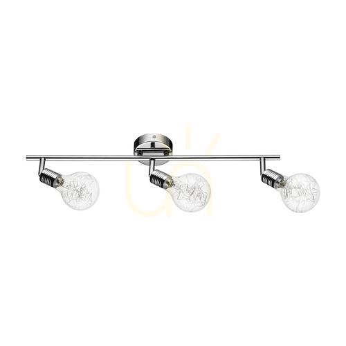 Prüfen Deckenleuchte, 3xG9-Glühbirnen, Max.. 28 W, Metall in Chromoptik/transparenter Glasschirm, 58 cm