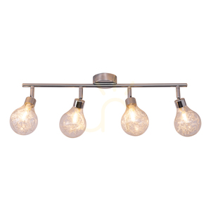 Deckenleuchte, 4xG9-Glühbirnen, Max.. 28 W, Metall in Chromoptik/klarer Glasschirm, 58 cm small 1