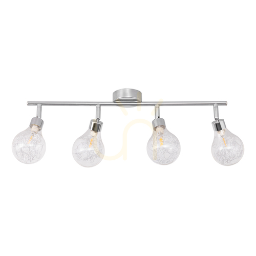 Prüfen Deckenleuchte, 4xG9-Glühbirnen, Max.. 28 W, Metall in Chromoptik/klarer Glasschirm, 58 cm