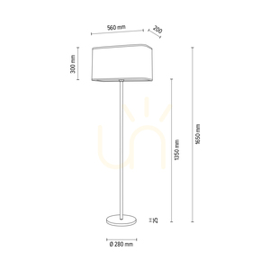 Cadre Stehlampe, 1xE27, Max. 40 W, Metall in Chromoptik/transparentes PVC-Kabel/weißer Lampenschirm, 56 cm small 2