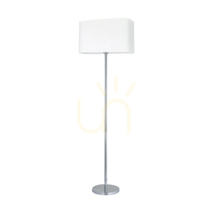 Cadre Stehlampe, 1xE27, Max. 40 W, Metall in Chromoptik/transparentes PVC-Kabel/weißer Lampenschirm, 56 cm small 0
