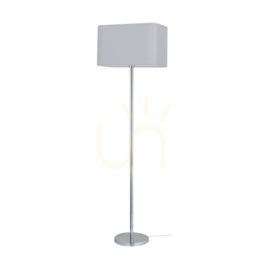 Cadre Stehlampe, 1xE27, Max. 40 W, Metall in Chrom / transparentes PVC-Kabel / grauer Lampenschirm, 56 cm small 0