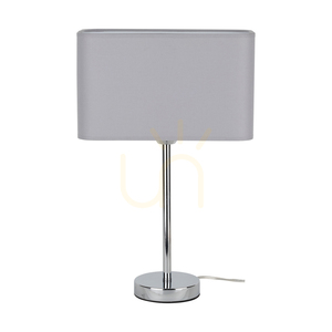Cadre Tischlampe, 1xE27, Max. 25 W, Metall in Chromoptik / transparentes PVC-Kabel / grauer Lampenschirm, 30 cm small 2