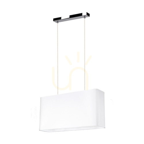Prüfen Cadre Pendelleuchte, 2xE27, Max. 40 W, Metall in Chromoptik / transparentes PVC-Kabel / weißer Lampenschirm, 56 cm